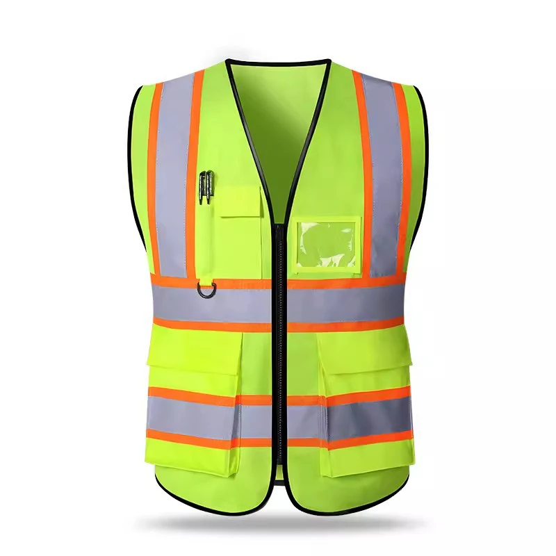 Reflective Safety Vest for Men Women Work Vest with Pockets and Zipper Safety Construction Workwear Vest with Reflector