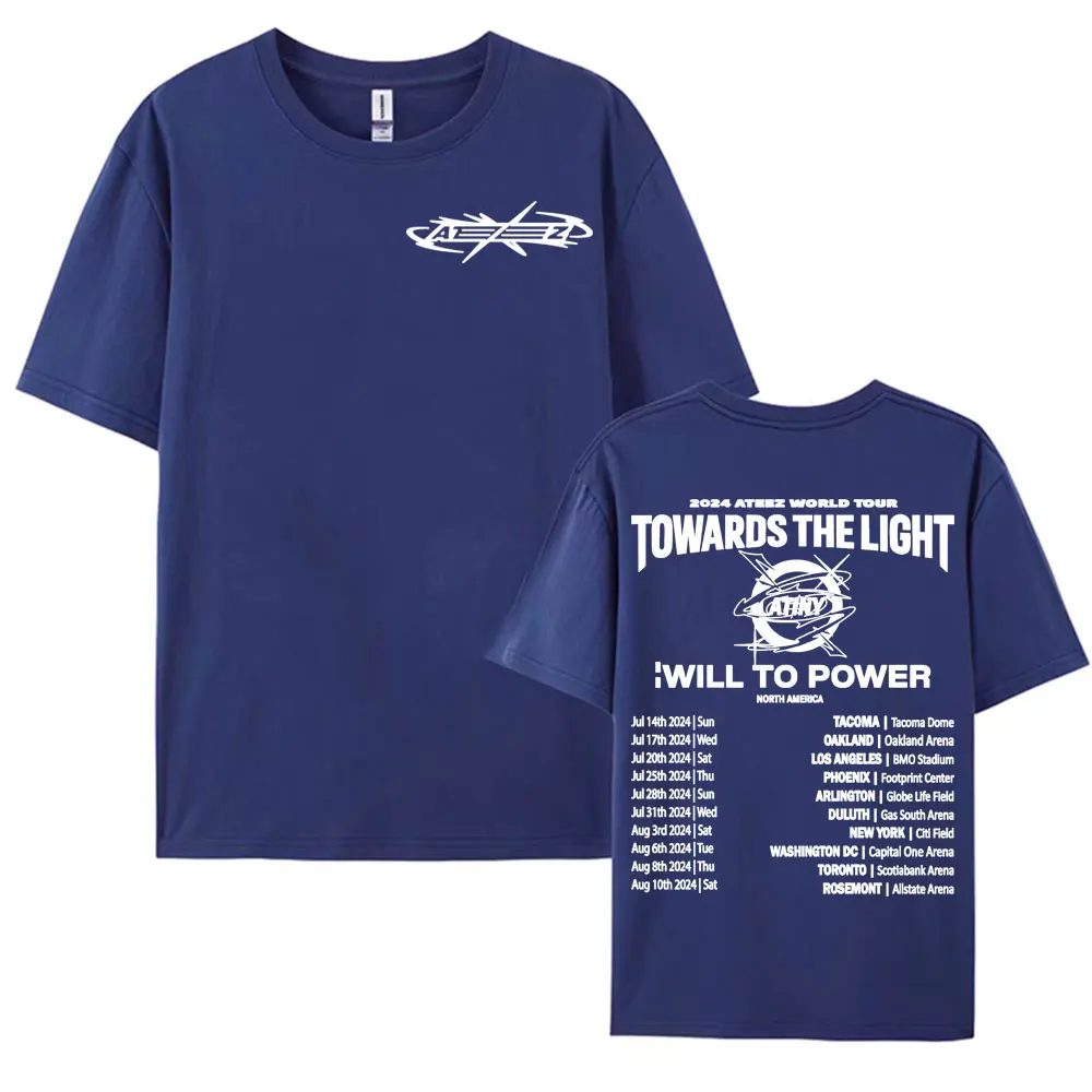 Korean Ateez Towards The Light: Will To Power Tour T-shirt Fashion Hip Hop Harajuku Men Women Casual Loose High Quality T Shirts