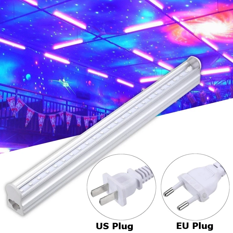 4pcs 60cm 30CM 8W 4W T5  UV Tube LED Ultraviolet Lamp Blacklight US EU Plug 395NM Stage Light for Bar Party Club DJ AC85-265V