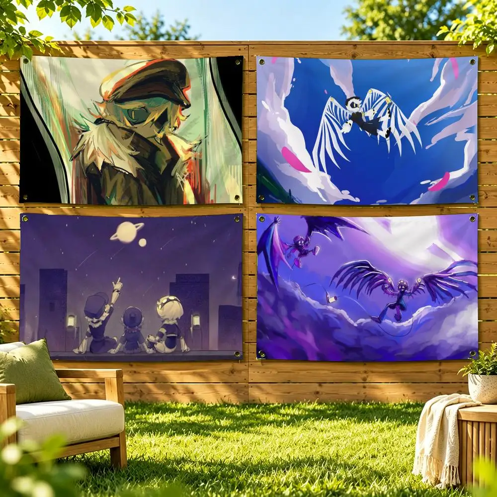 Murder Drones Cartoon Anime Flags Soft Durable Tapestry Skin-friendly For Outdoor Party Home Living Room Bar Bedroom Decoration