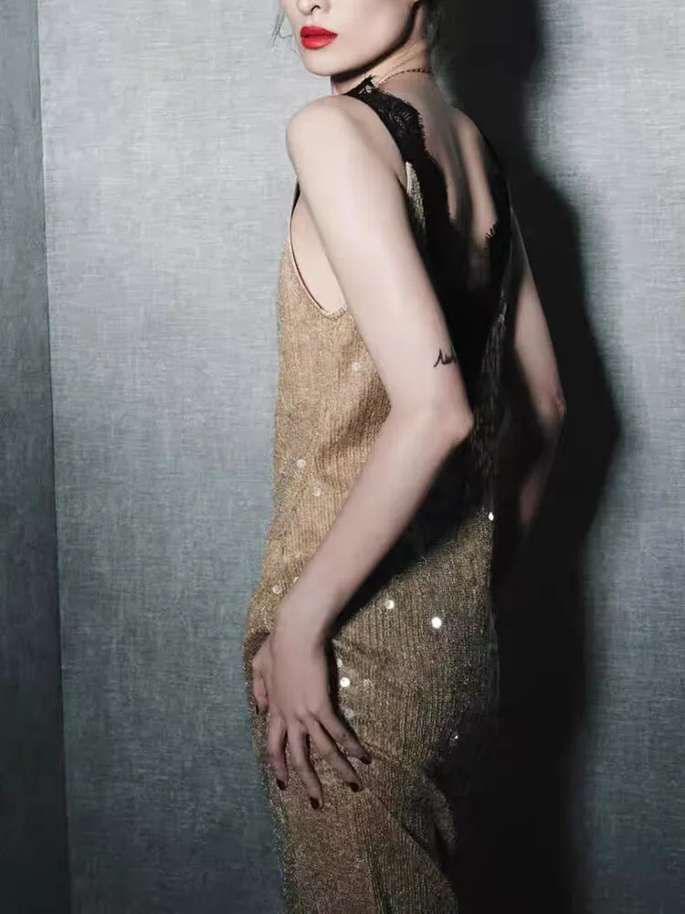 وصل حديثًا لشتاء 2025 دانتيل أنيق للنساء مع زخرفة خرزية واحدة إلى واحد Quali Ele Sle Svel Par...