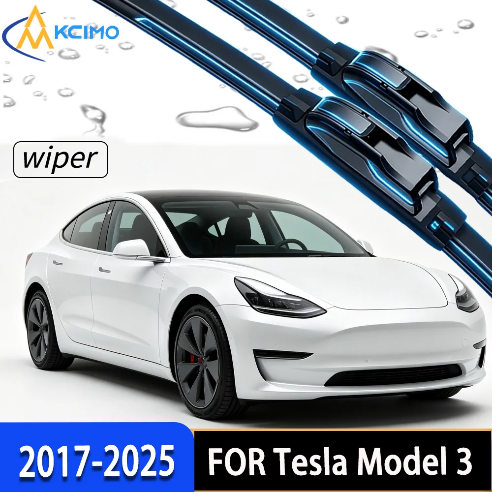 

Premium Front Windshield Wiper Blades Featuring Durable Rubber, Stable All-Weather Performance for Tesla Model 3 2017-2025