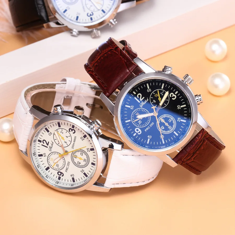 Low Price Promotion Men‘s Watches Men Sport Watches Brown Leather Band Quartz Wristwatches Men Reloj Hombre Relogios Masculinos