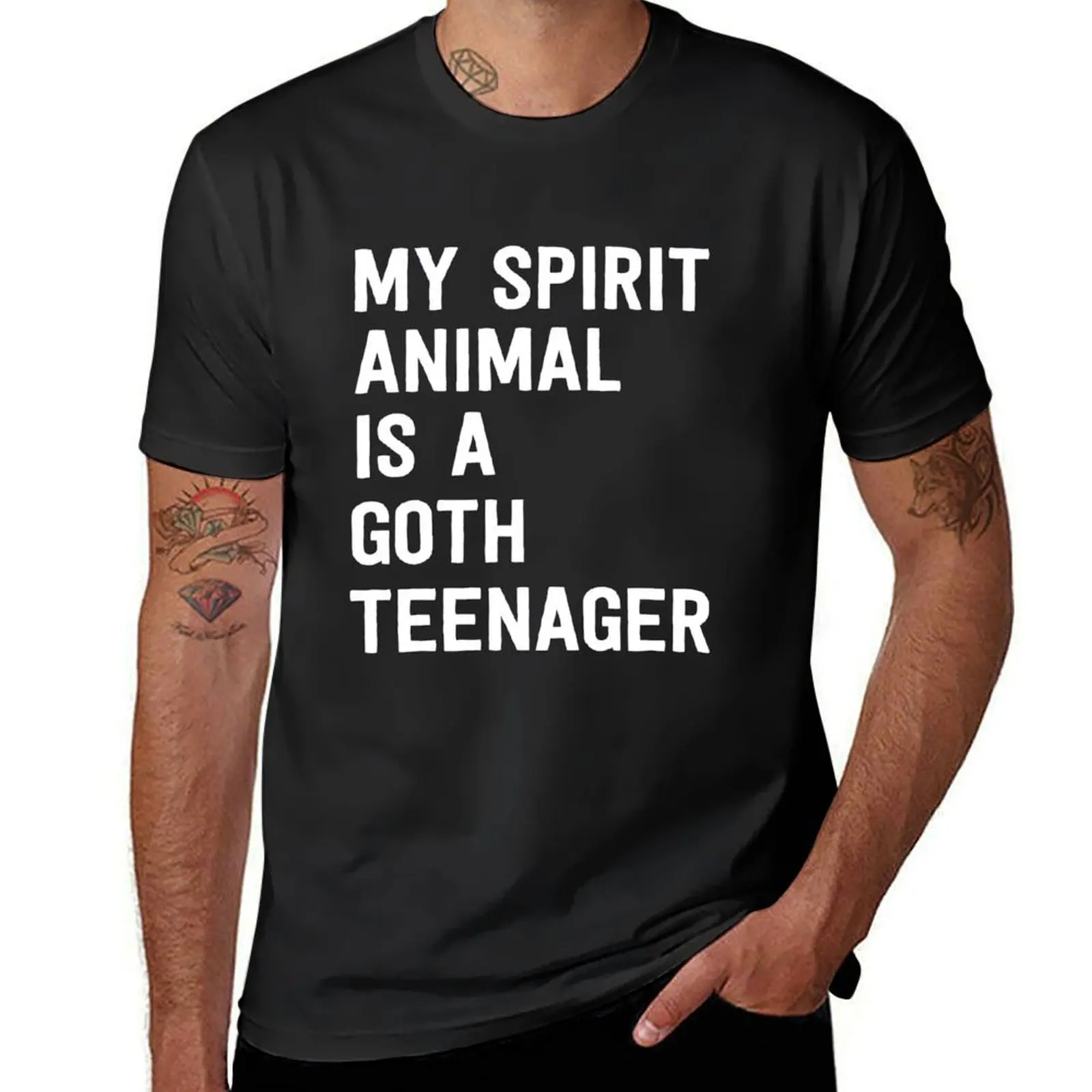 Футболка с надписью «My spirit animal is a goth» для подростков