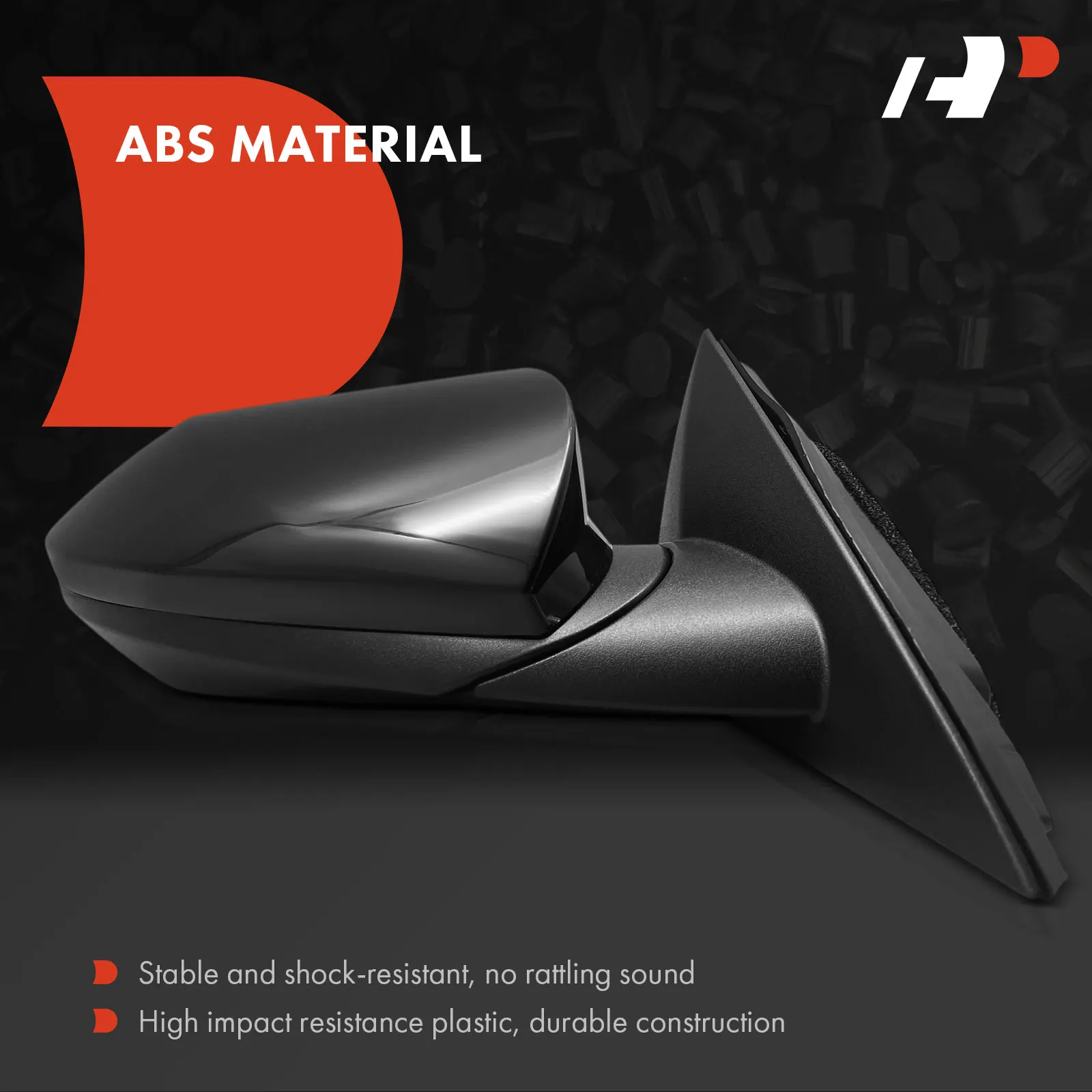 A-Premium Passenger Side Power Door Mirror for Hyundai Elantra 2021-2023 Manual Folding Smooth Black
