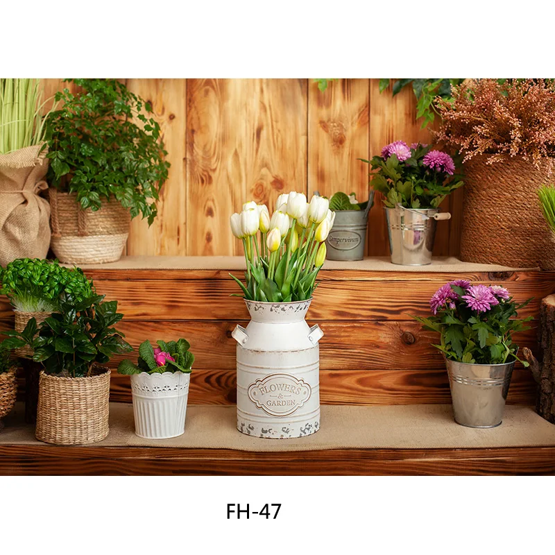 Nitree  Easter Day Photography Backdrops Tulips Yard Decor Village Terrace Spring Decoration Photo Studio Props YXX-3