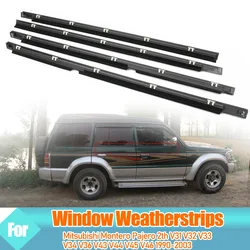 4PCS Car Outer Door Windows Rubber Weatherstrip For Mitsubishi Montero Pajero 2th V31 V32 V33 V34 V36 V43 V44 V45 V46 1990-2003