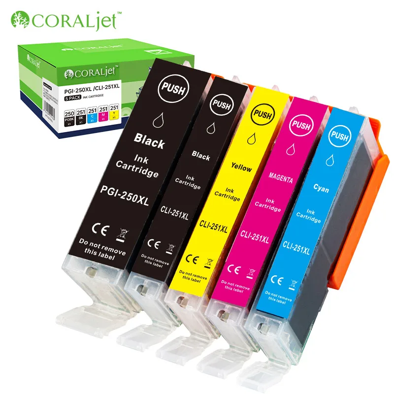 Coraljet PGI-250XL 250 XL Compatible with Canon PIXMA MX922 MX722 MG5420 MG5520 MG5620 MG6320 MG6420 MG6620 MG7120 MG7520 iP8720