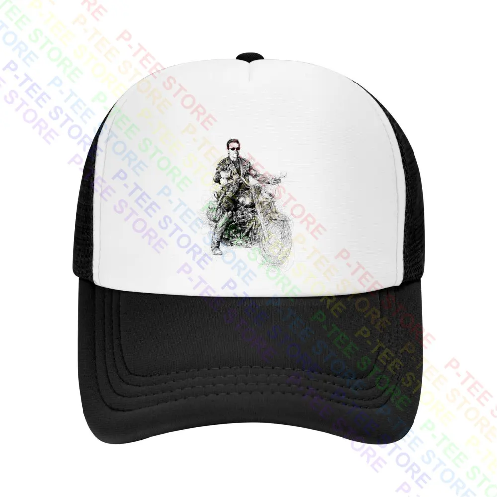 Terminate Arnold Sketch Retro Film Drawing Arnie Motorcycle Baseball Cap Snapback Caps Knitted Bucket Hat