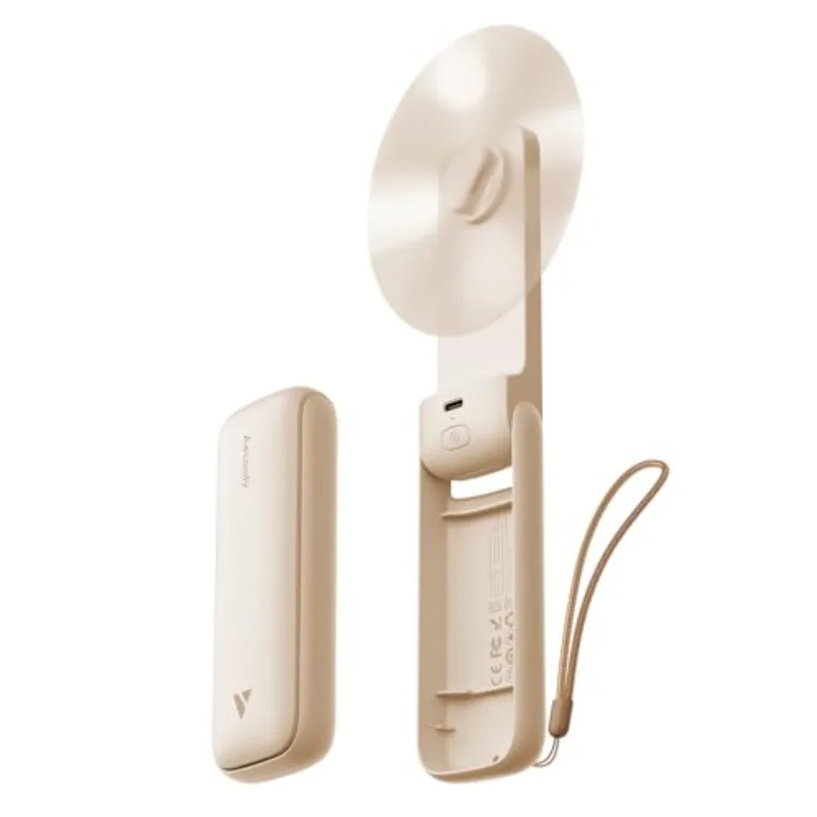 

Slim Portable Fan, Thin Handheld Fan, USB Rechargeable Mini Personal [24H Max Cooling Time], Battery Powered Small Foldable Poc
