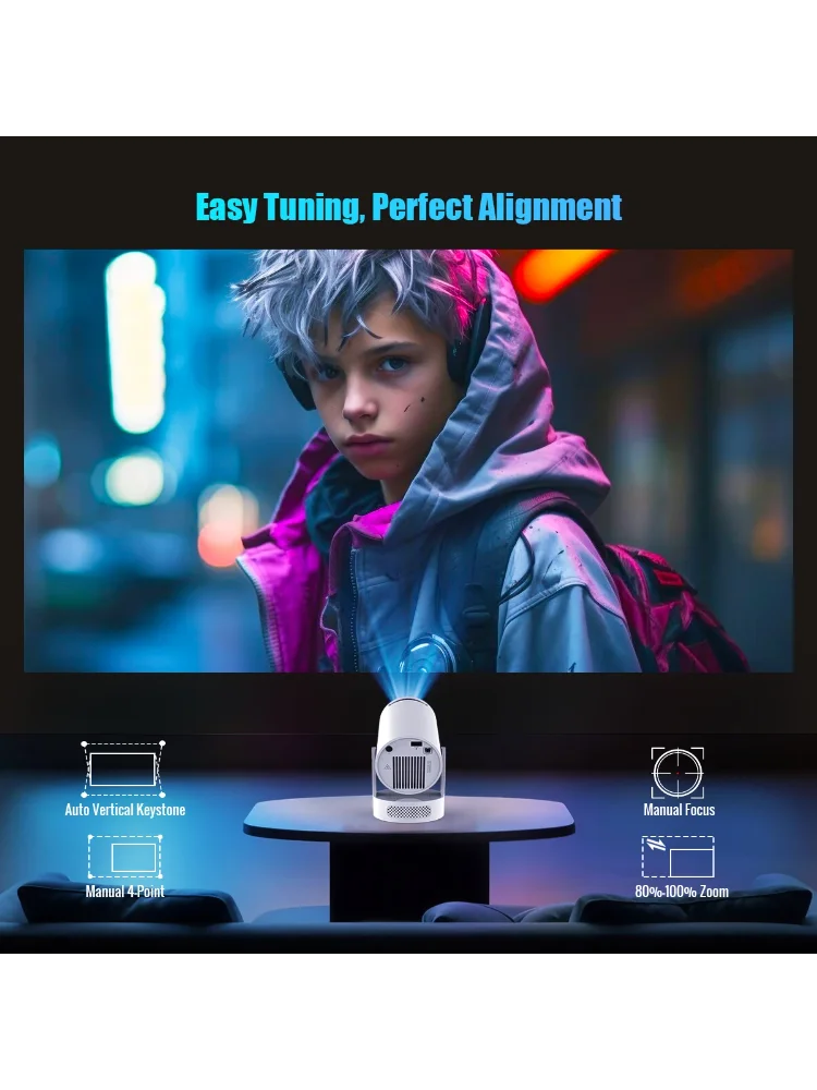 Magcubic HY300Pro+ Spraakgestuurde Projector 8K Android 14 Beam 8000 Lumen Wifi6 BT5.4 Cinema Buiten portable met Airmouse - afbeelding 2
