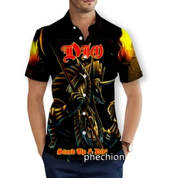 phechion Mens Short Sleeve Beach Shirts DIO Rock 3D Print Casual Shirts Fashion Streetwear Men Tops X298