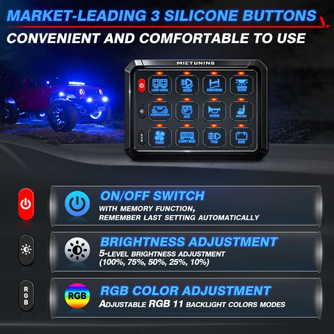 Mictuning RGB переключатель панели для автомобилей и лодок — изображение товара