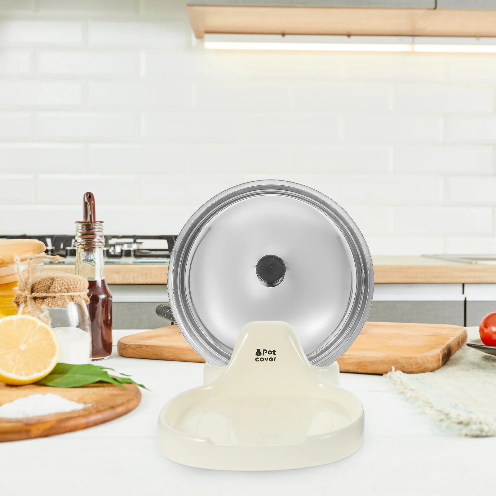 

2 Pcs Pot Lid Rack Spatula Spoon Shelf Holder for Stove Stand Saucepan Rest Container Organizer