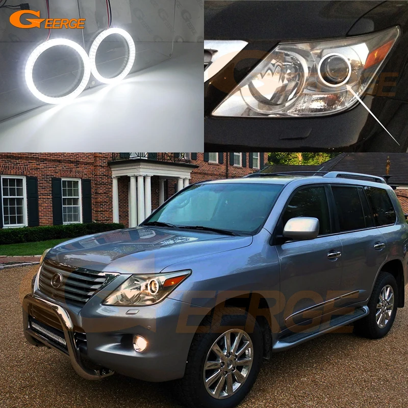 

For Lexus LX 570 LX570 2007 2008 2009 2010 2011 Ultra Bright SMD LED Angel Eyes Halo Rings Kit Day Light Car Accessories