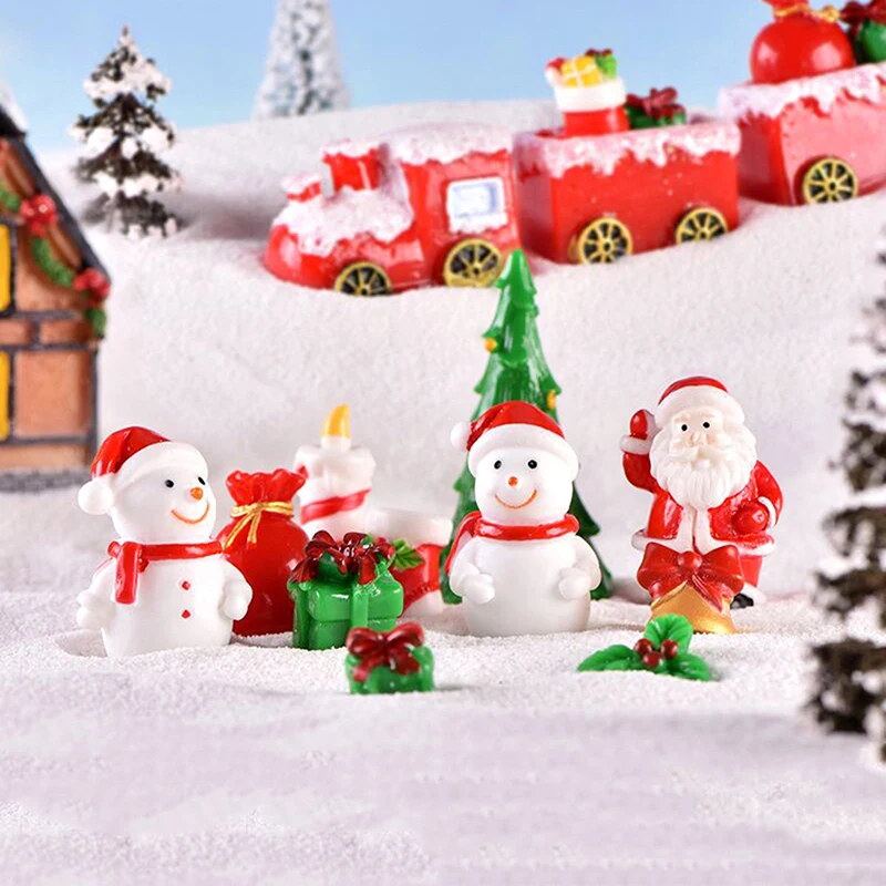 Christmas Tree Snowman DIY Miniature Garden Decor Santa Claus Micro Landscape