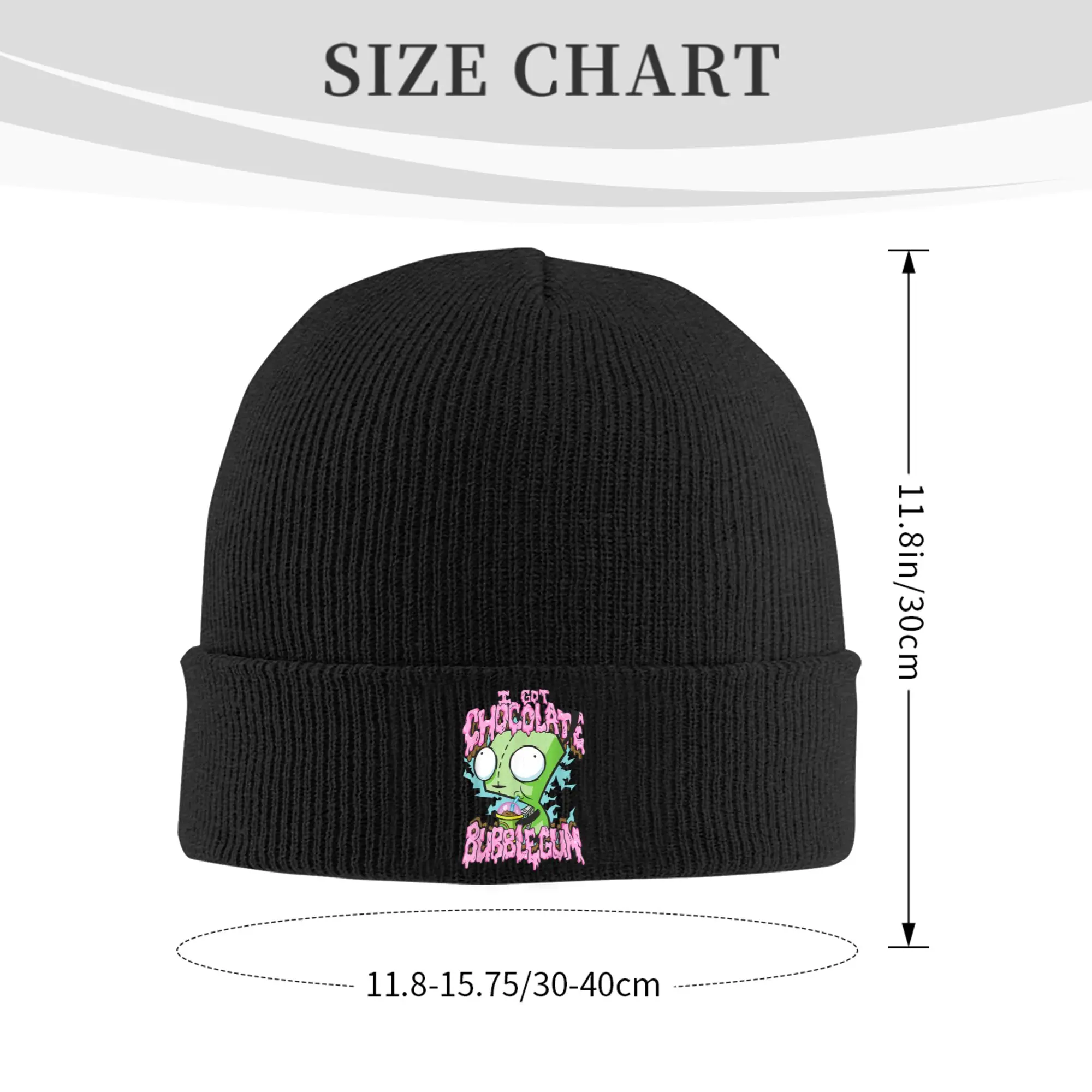Invader Zim I Got Chocolate Hats Autumn Winter Skullies Beanies Baggy  Caps Female Male Acrylic Skullcap