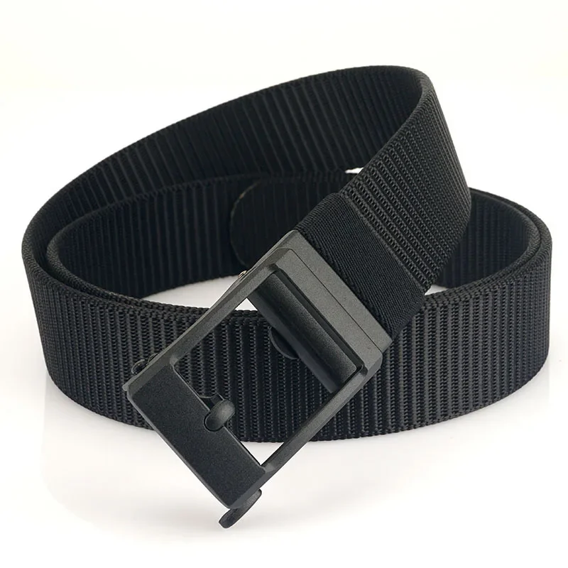 3.8CM Man's Nylon Belt Luxury Metal Automatic Buckle Canvas Belts for Men Fashion Jeans Waistband Black Male Strap Adjustable