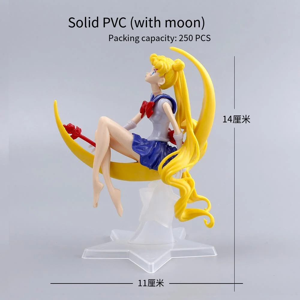 Cartoon Sailor Moon Beautiful Girl Water Ice Moon Kawaii Anime Action Figure Scene Doll Collectible PVC Model Toy Birthday Gift