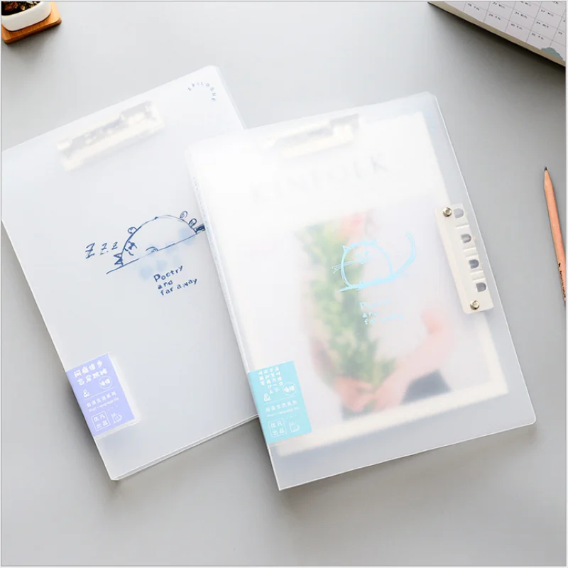 Creative Stationery Double Strong Clip PP Folder Horizontal A3 Vertical A4 Paper Clips Office Document Folder Student Clipboard