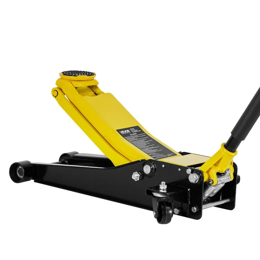 Low Profile Floor Jack 2 Ton Steel Racing Hydraulic Trolley Car Lift for Sports Cars Sedans Dual Pistons Quick Lift Pump Black