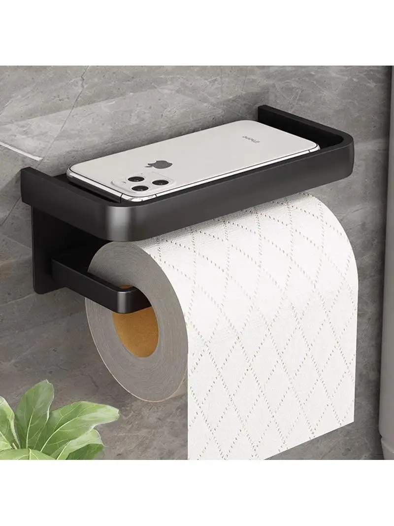 高級バスルームトイレットペーパーホルダー-穴あけ不要-携帯電話ペーパータオルスタンド-ティッシュボックス収納ラック-トイレアクセサリー