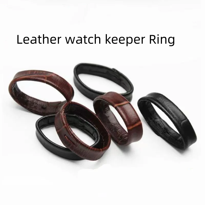 5pcs/lot 10mm 12mm 14mm 16mm 18mm 20mm 22mm Cowhide Leather Watch Keeper Ring Holder Loop Bracelet Replacement Accessories