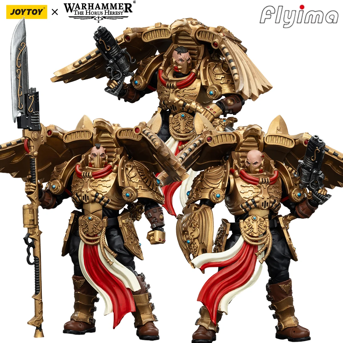 

JOYTOY Warhammer 30K 1/18 Action Figures Legio Custodes Custodian Venatari Squad[3PCS] Anime Military Model