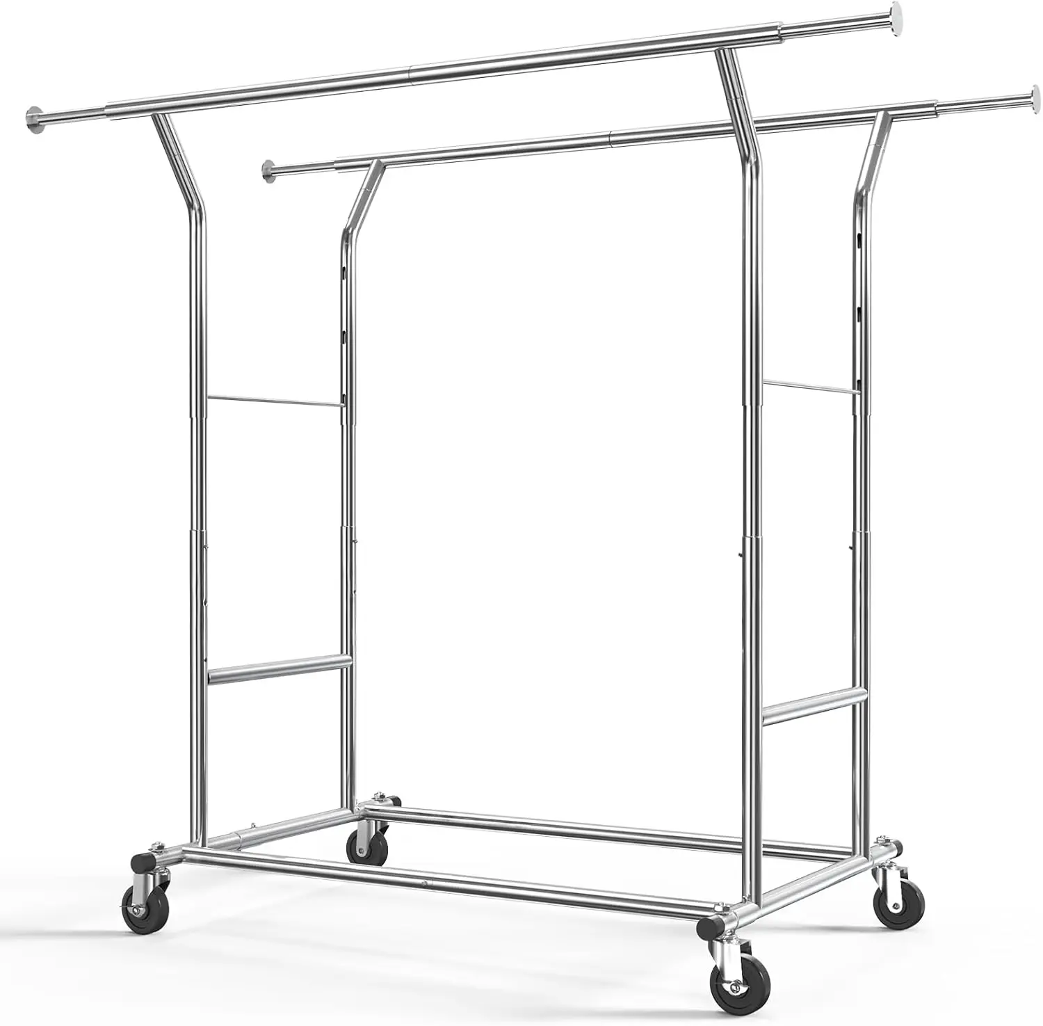 Clothes Rack Heavy Duty Rolling Clothing Racks for Hanging Clothes, Commercial Garment Rack, Collapsible ＆ Portable Clothes Rack