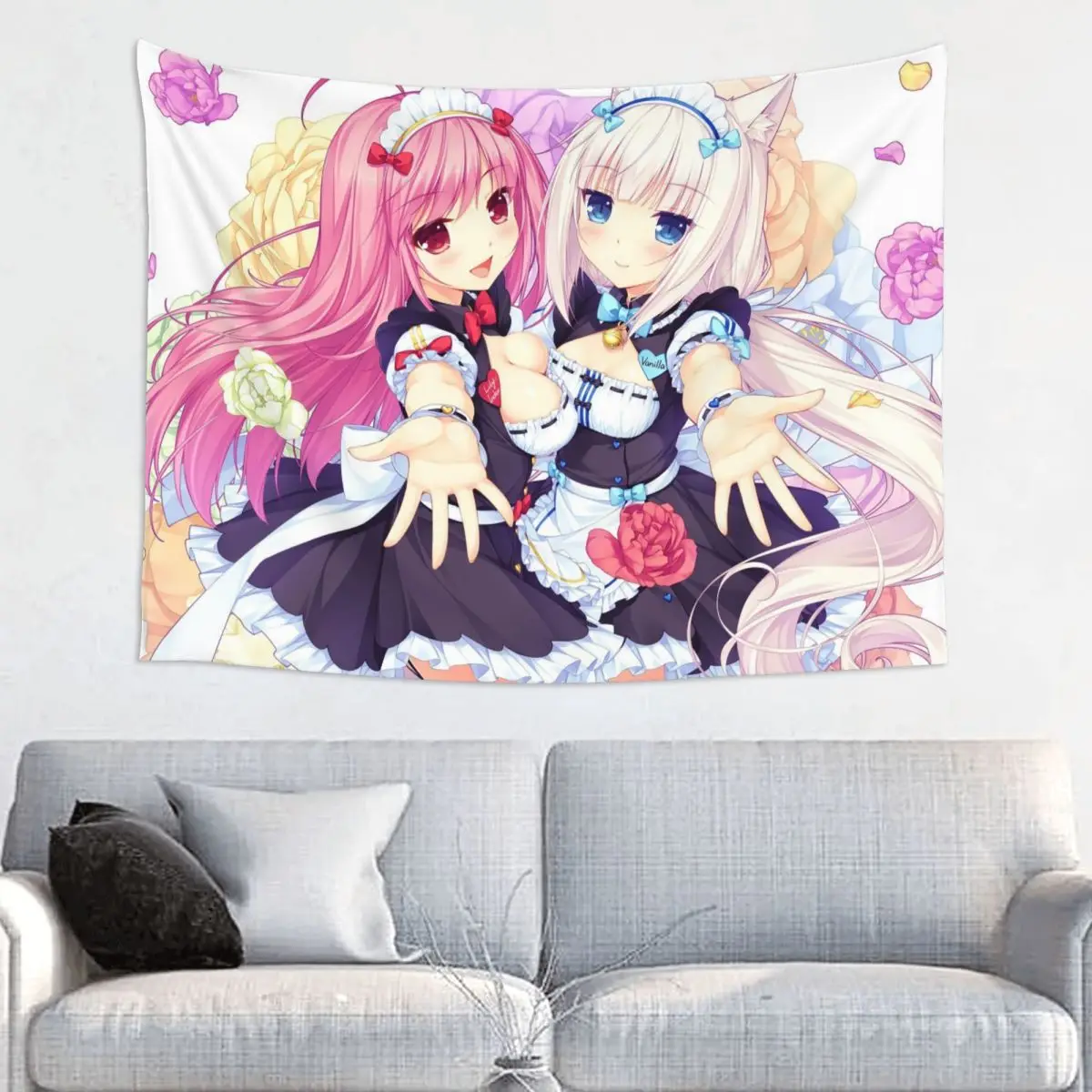 

Nekopara Vanilla Chocola гобелен красочная ткань настенный кавайный декор для спальни пляжный коврик Мандала настенный гобелен