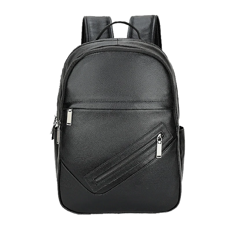 2024 New Brand Natural Cowskin Genuine Leather Men's Backpack Fashion Large Capacity Shoolbag Boy Laptop Backpack Computer Bag