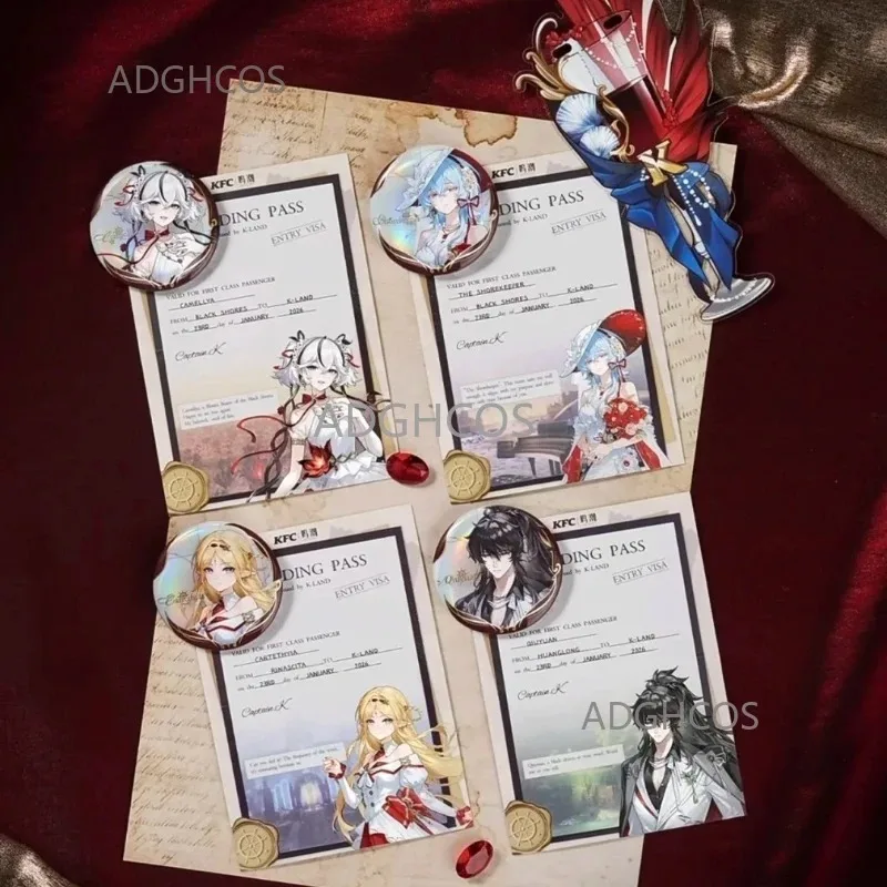 

Официальный бейдж-держатель для магнитных карт Wuthering Waves X KFC Captain KLAND Camellya Shorekeeper Cartethyia Qiuyuan, бумажный пакет, аниме