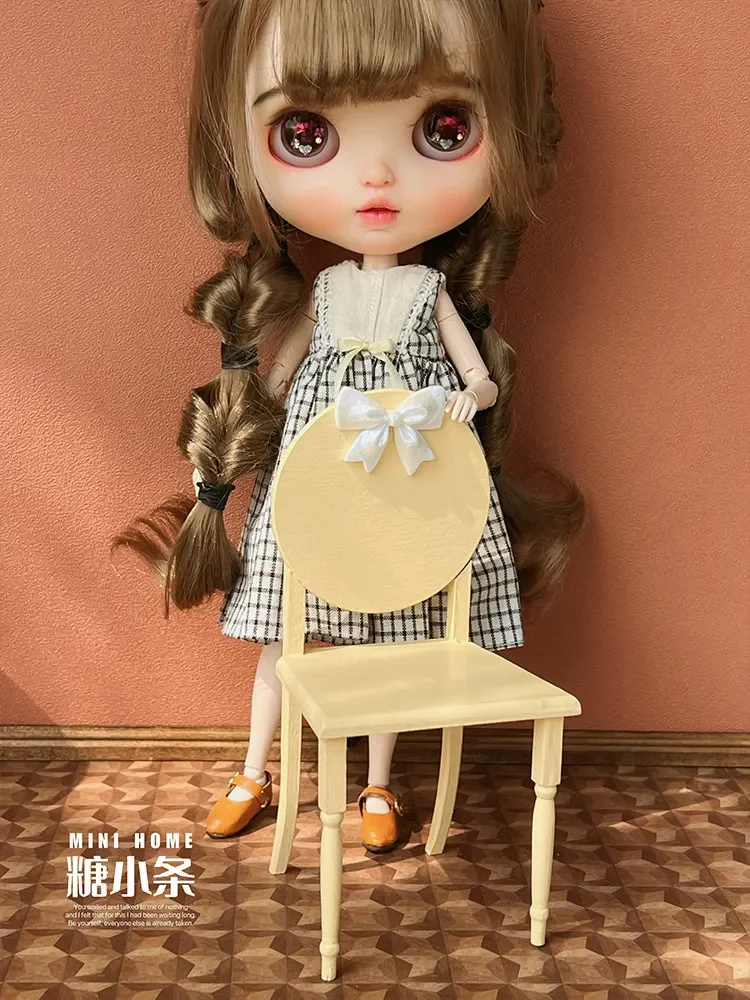 1:6 Doll House Miniature Furniture Stool Sofa Assembly Material Blythe Mini Model BJD Simulated Living Room Scene Shooting Props