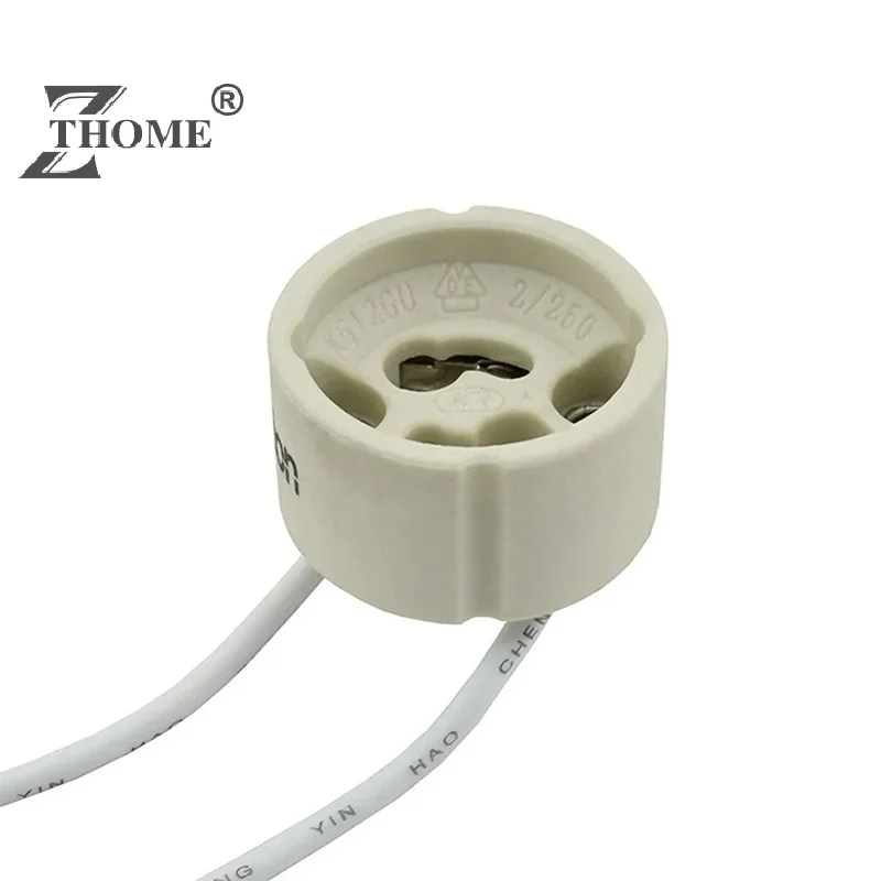 5pcs/Lot GU10 Lamp Base Ceramic Light Holder Socket Connector Adapter Wire For LED Bulb Stand Chandelier Halogen Leds Accessory