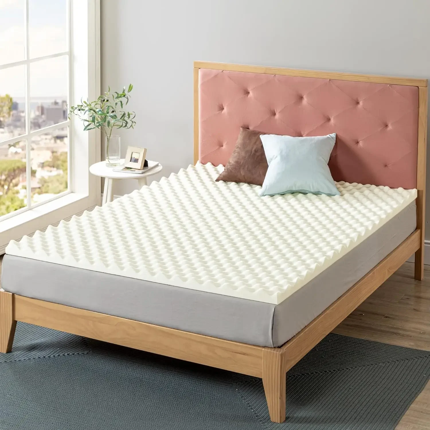 4-inch Comfortable Memory Foam Folding Mattress Topper Queen Size for Travel Camping Guest Rest