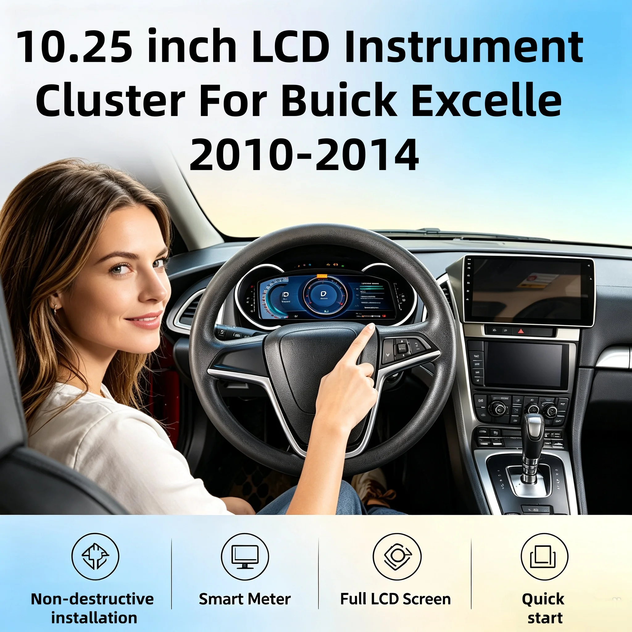 For Opel Astra J For Buick Excelle 2010-2014 LCD Map Colorful Display 10.25
