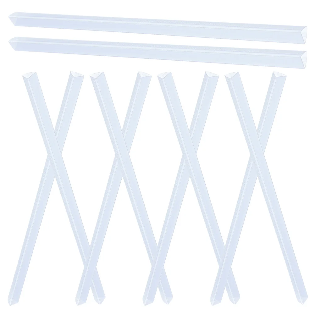 10Pcs Transparent Slide Grip Binding Bars Sturdy Plastic Pull Rod Clips for Bookbinding Report Covers School Office Document