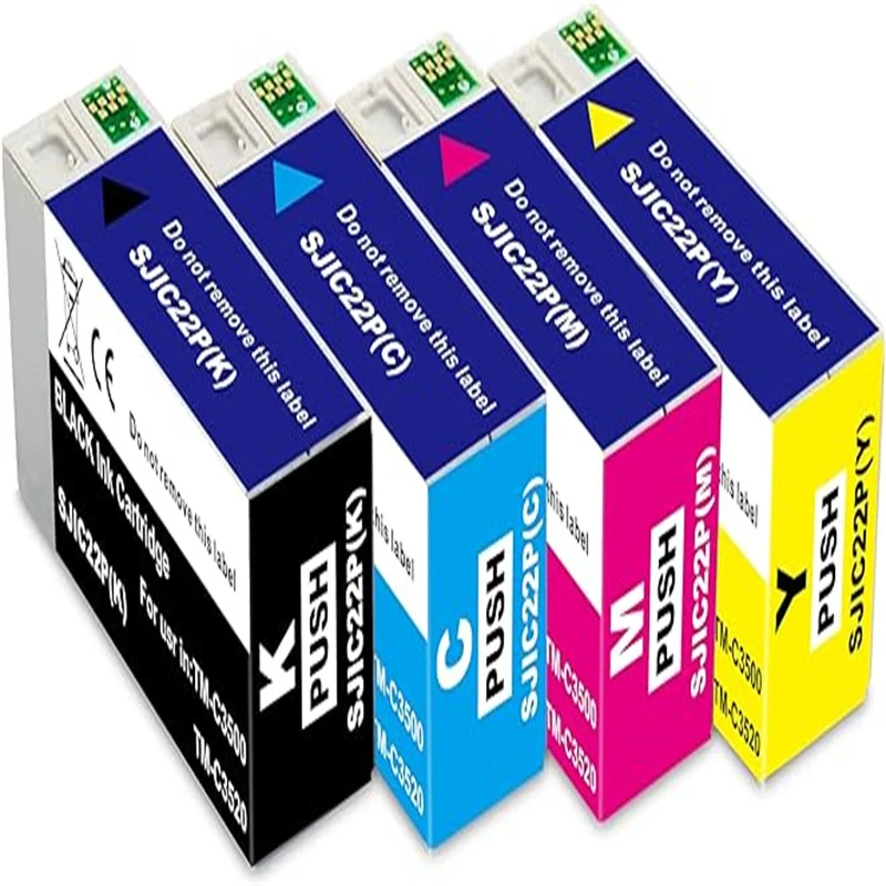 Remanufactured SJIC22P 1 Noir 1 Cyan 1 Magenta 1 Jaune Cartouche d'encre Remplacement pour PGBK C M Y pour ColorWorks C3500 TM-C