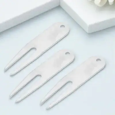 3Pcs Professional Stainless Steel Golf Divot Forks for Green Repair Pitch Mark Fixing Golf Accessories Mini Divot Repair Tools