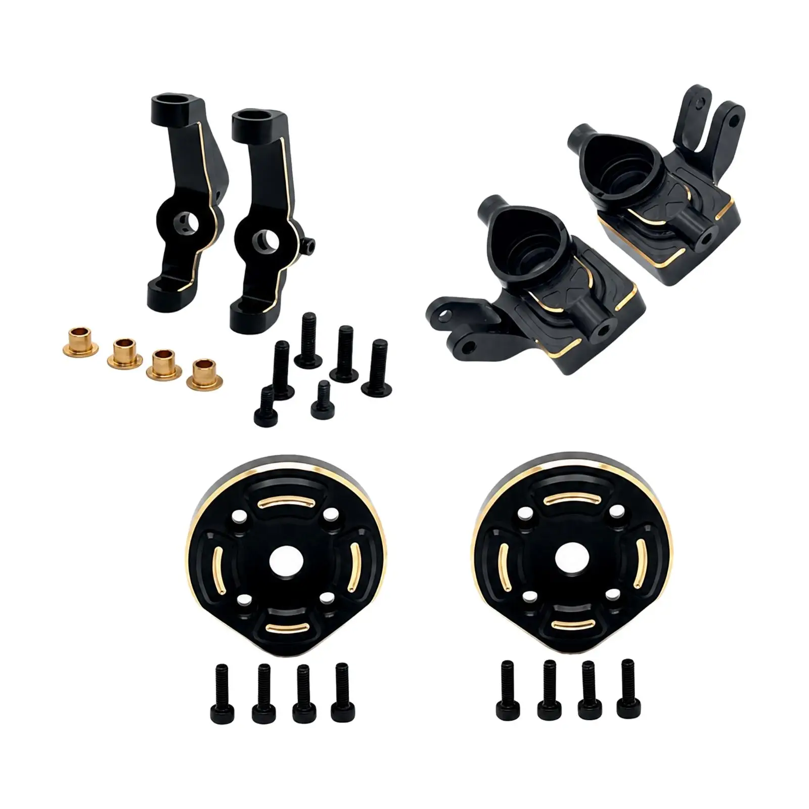1:12 RC Crawler Front-End Component Upgrade Brass Front Steering and Gear Cover Set