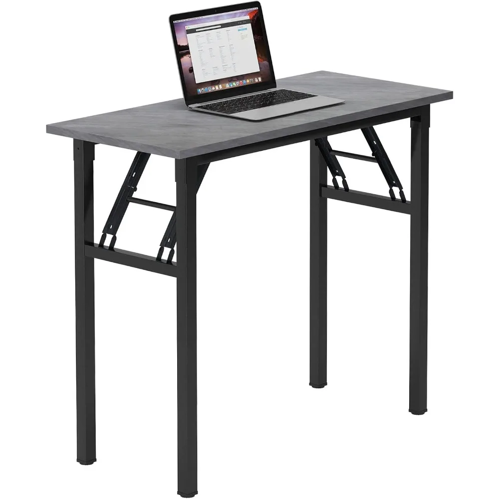 

Small Desk 31 1/2" No Assembly Foldable Writing Table,Sturdy and Heavy Duty Folding Computer Desks for Small Space/Home Office/