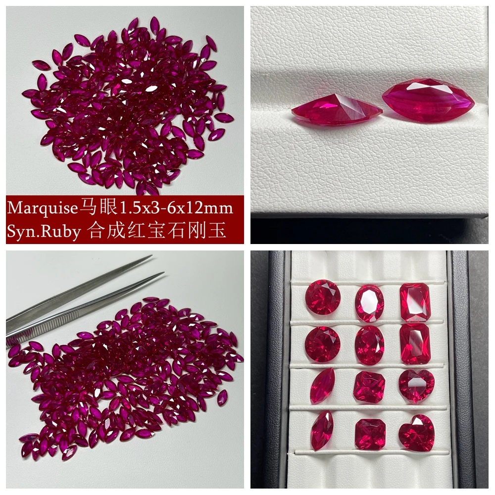

Meisidian Lab Create Alexander Stone Ruby Horse's eye 2x3mm-10x14mm Lab Sapphire Grown Alexander Stone Corundum