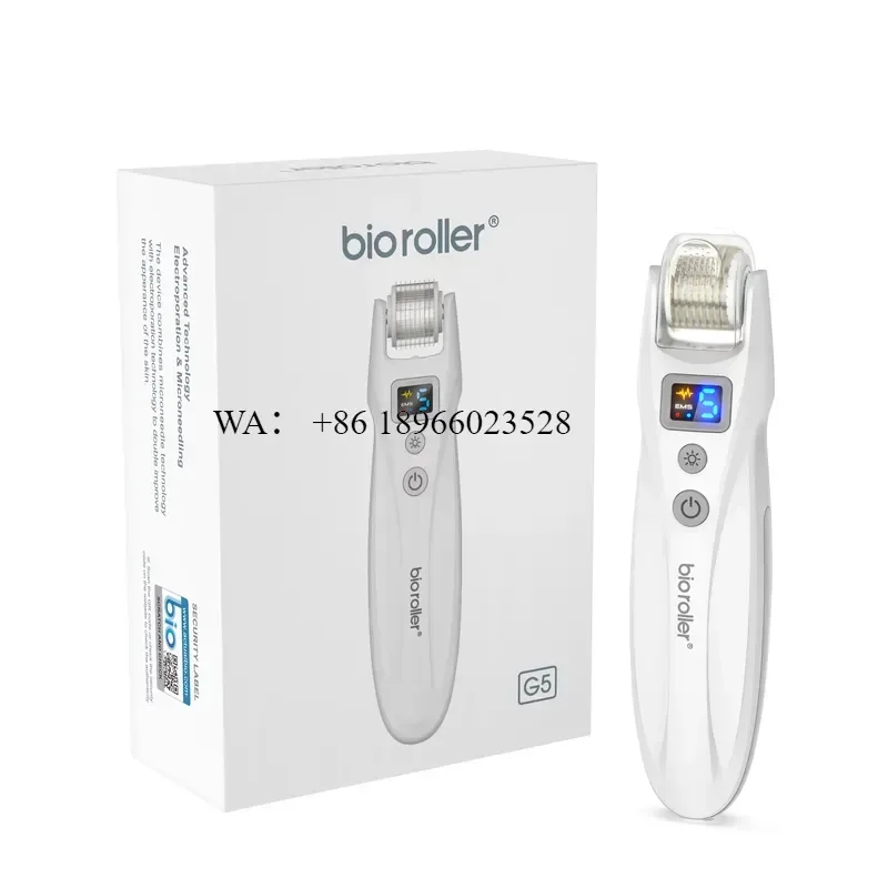 WMWMNU Dispositivo de Cuello con Luz Roja y Azul, Masajeador G5 con Microcorriente, Bio Roller, EMS para Belleza