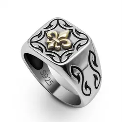 Wholesale 925 Sterling Silver Men Antique Ring Vintage Hand Made Fashion Design Male Ring