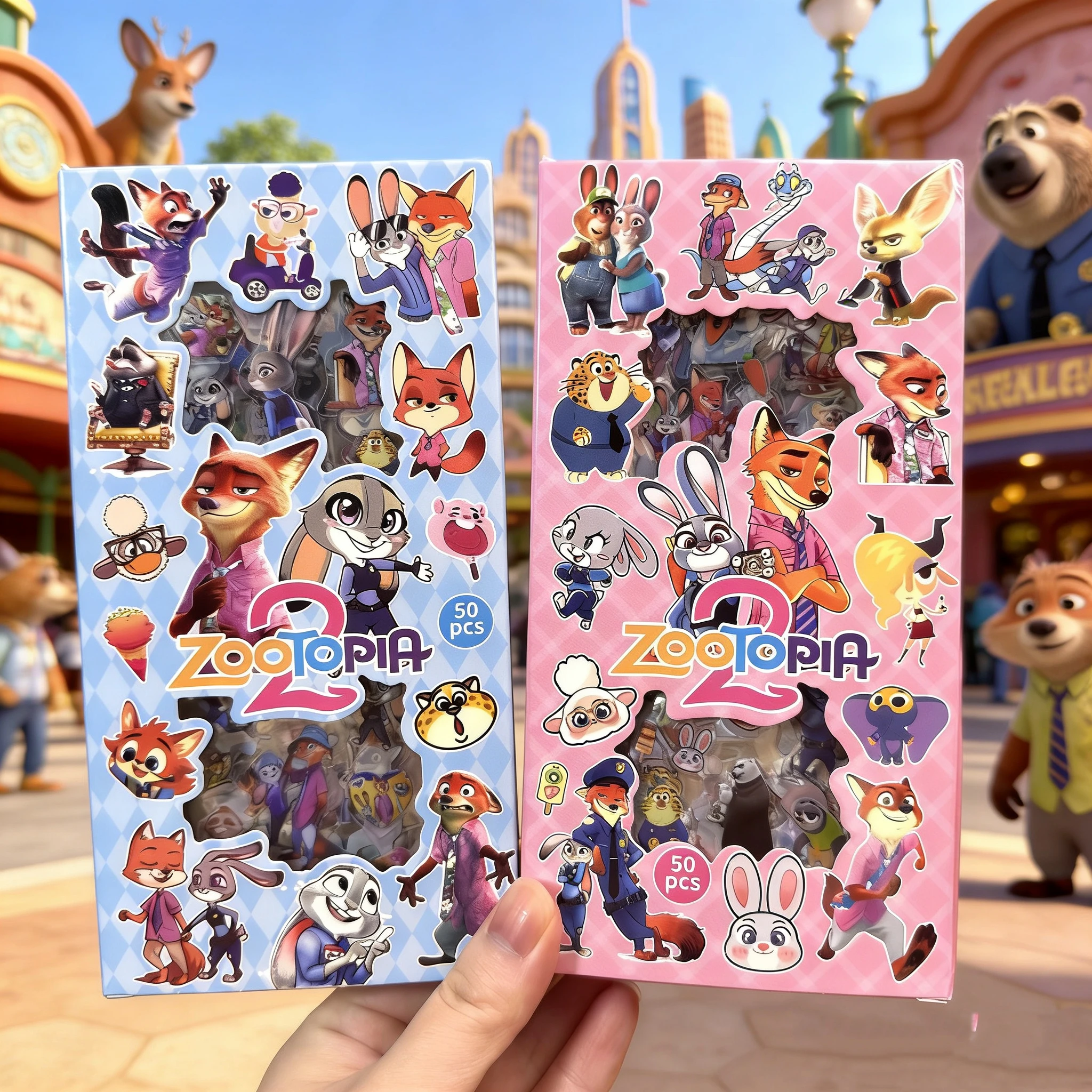 

Random Box 50Pcs Zootopia 2 Cartoon Stickers, Waterproof Vinyl Decals for Laptop Luggage, Cute Judy Nick Kids Toy Gift