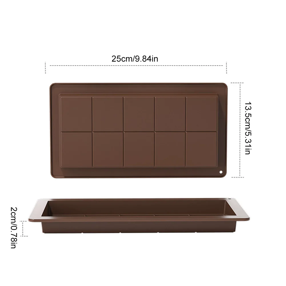 Moldes rectangulares de silicona para barras de Chocolate, molde de fusión de cera de fácil liberación, duradero, regalo hecho a mano