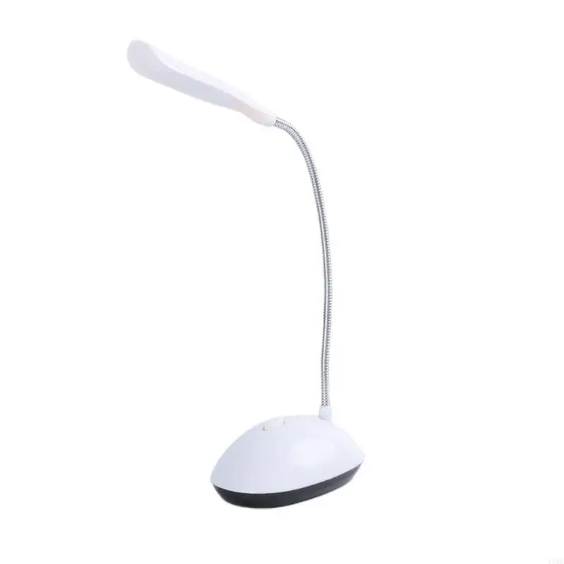 41QA Battery Powered Mini LED Desk Lamp 360 Degree Rotation Adjustable Gooseneck Hose Eye for Protection Study Table Reading