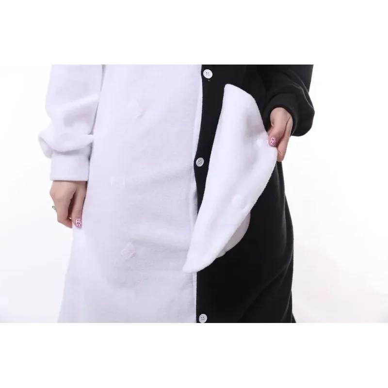 qwerrtyu. 123456 HKSNG الكبار Kigurumi بيجامة للحيوانات أسود أبيض الدب Monokuma نيسيس تأثيري حلي حفلة asdffghjk 987764