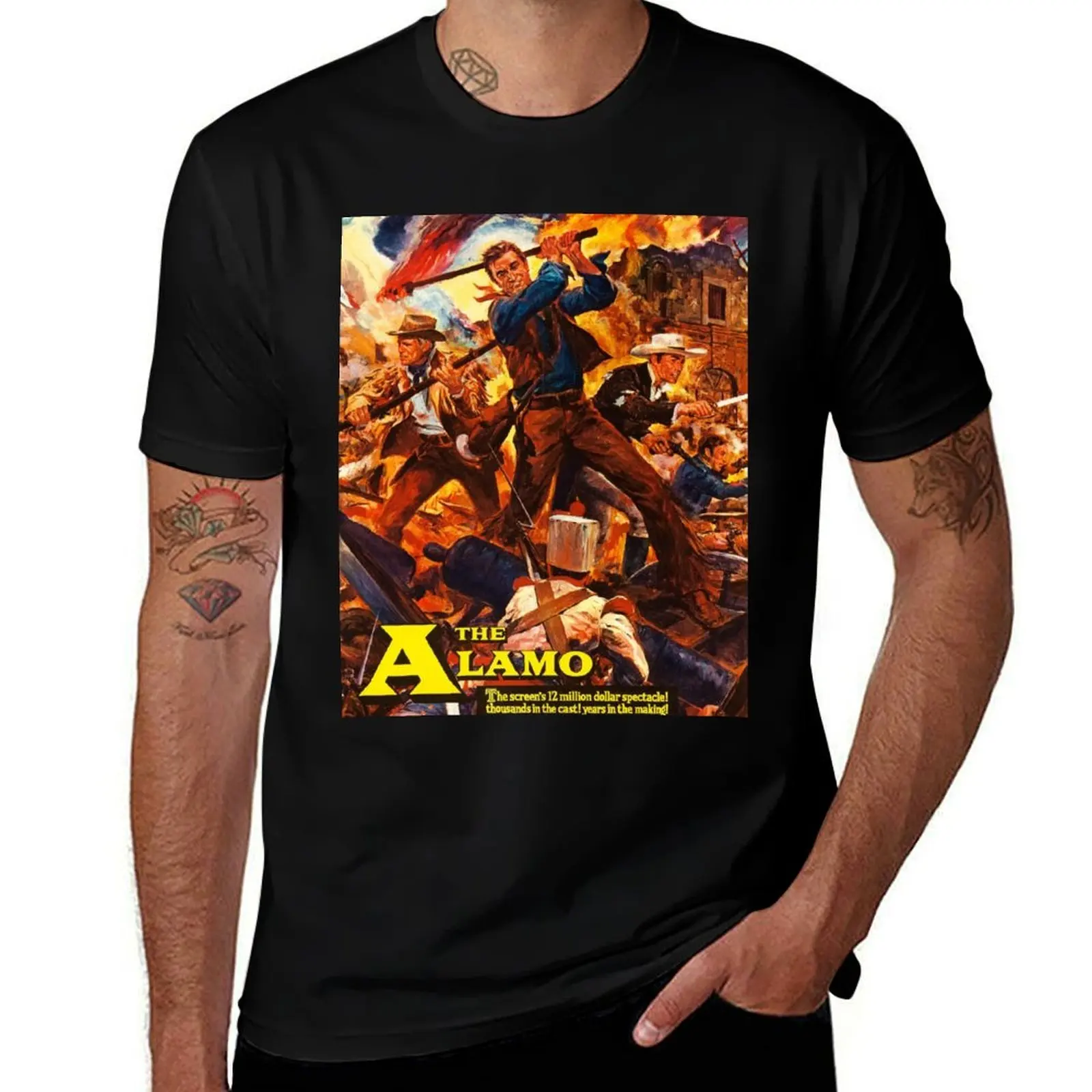 

The Alamo (1960) Poster T-Shirt t shirts for man cotton men t shirt cotton 100% man t shirt summer T-Shirt