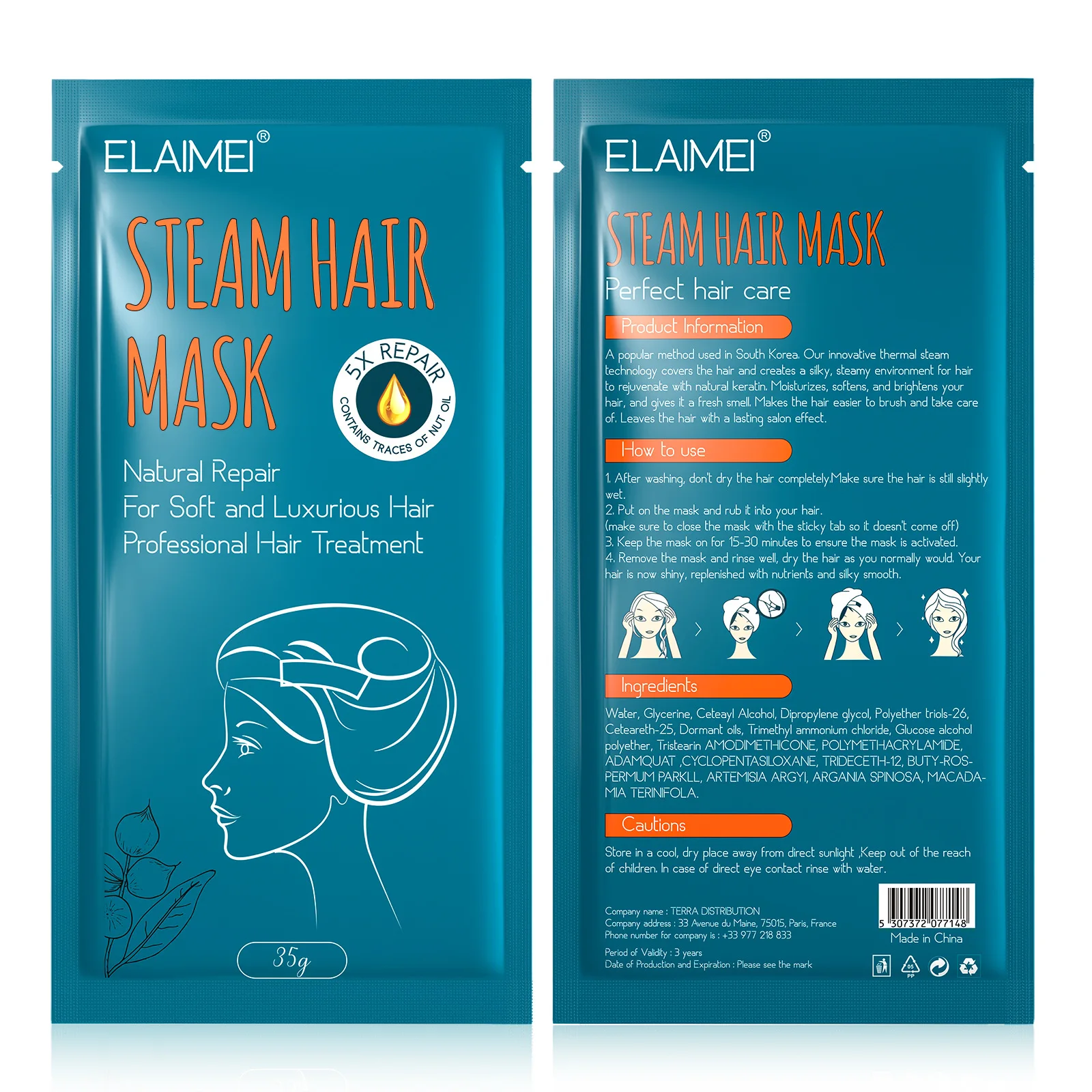 비타민c세럼 Steam Hair Mask for Fast Permanent Repair Damage Frizzy Treatment Scalp Hair Root Shiny Balm Straighten Soft Hair Care 샴푸